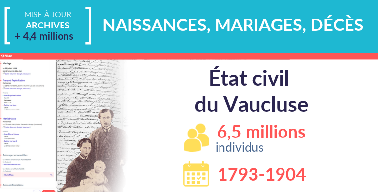 État civil du Vaucluse : + 4,4 millions d&rsquo;individus