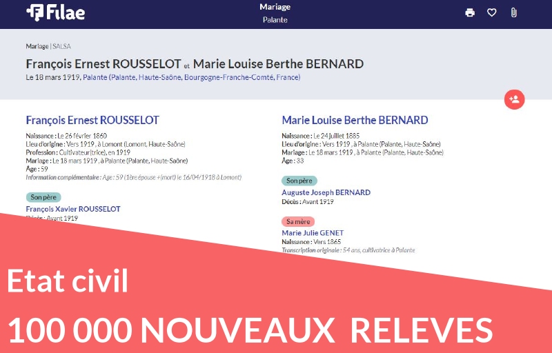 Etat civil : 100 000 nouveaux actes relevés Etat civil : 100 000 nouveaux actes relevés