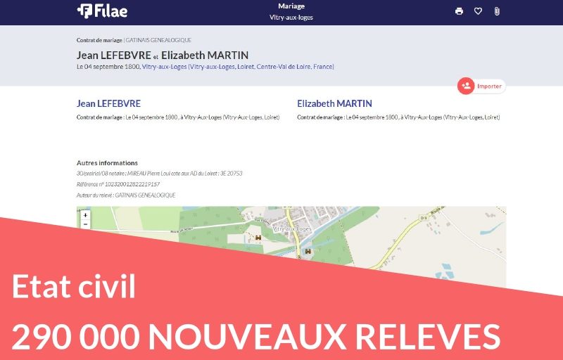 290 000 relevés d&rsquo;état civil ajoutés