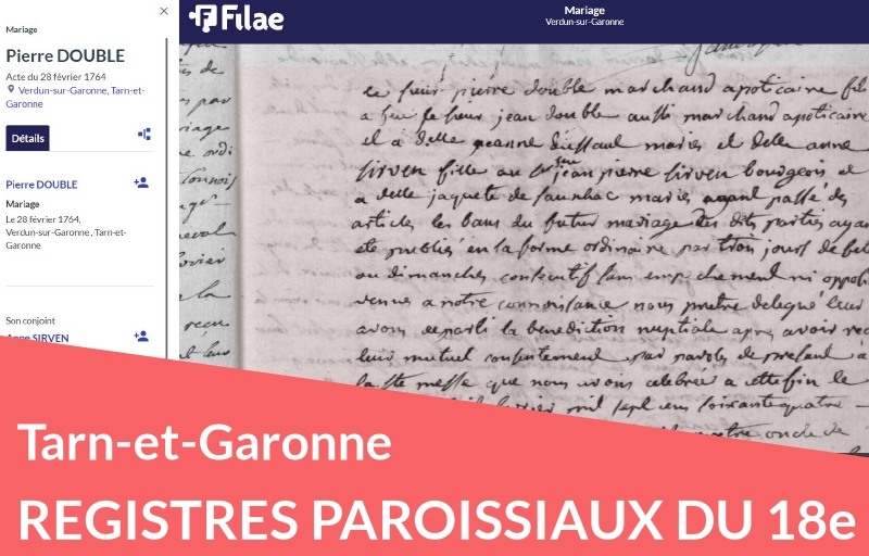 Registres paroissiaux du Tarn-et-Garonne numérisés et indexés