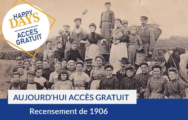 Happy Days : accès gratuit au recensement de 1906 numérisé et indexé