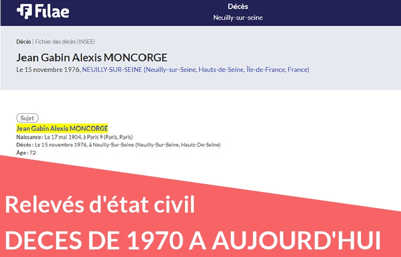 Nouvelle collection : les relevés de décès de l’INSEE de 1970 à aujourd’hui