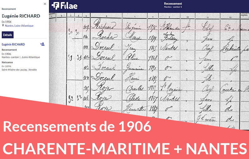 Nouveaux recensements numérisés et indexés