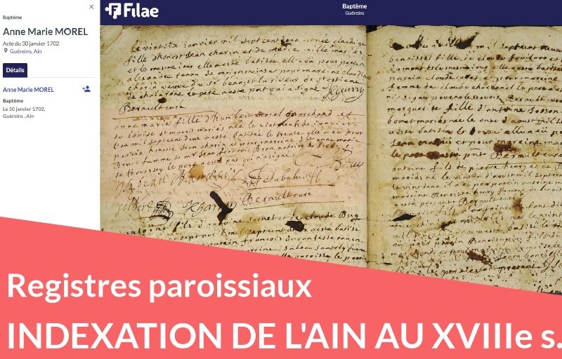 Nouveau : registres paroissiaux de l’Ain au XVIIIe siècle Nouveau : registres paroissiaux de l’Ain au XVIIIe siècle