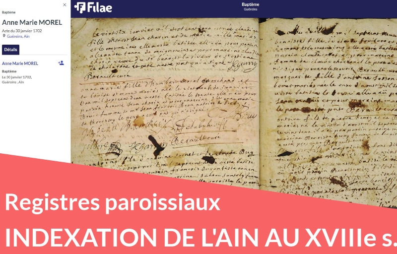 Nouveau : registres paroissiaux de l’Ain au XVIIIe siècle Nouveau : registres paroissiaux de l’Ain au XVIIIe siècle