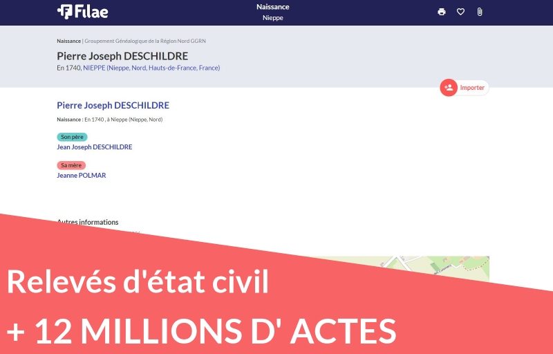 12 millions de nouveaux relevés d’état civil 12 millions de nouveaux relevés d’état civil