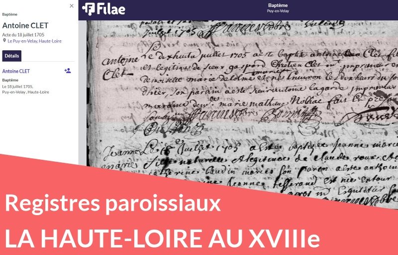 Nouveau : registres paroissiaux de Haute-Loire (XVIIIe siècle) Nouveau : registres paroissiaux de Haute-Loire (XVIIIe siècle)