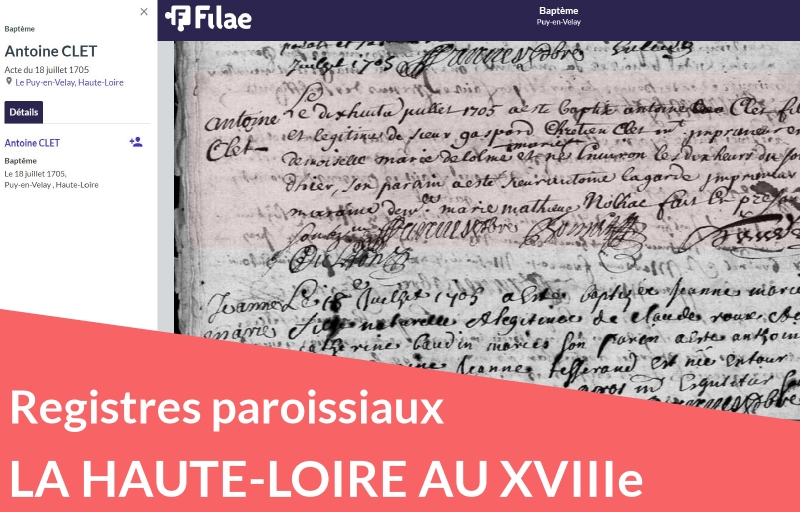 Nouveau : registres paroissiaux de Haute-Loire (XVIIIe siècle)