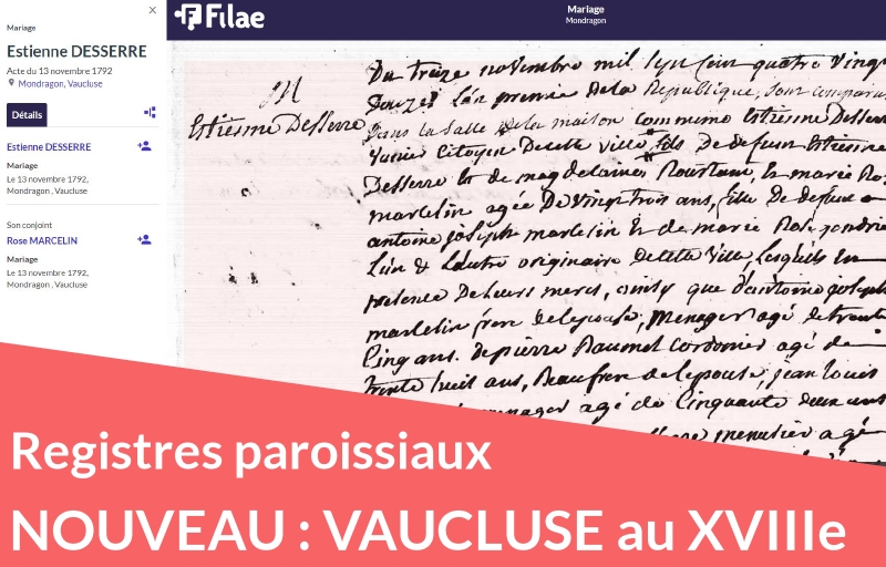 Nouveau : registres paroissiaux du Vaucluse (XVIIIe siècle)