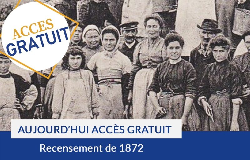 Accès gratuit au recensement de 1872