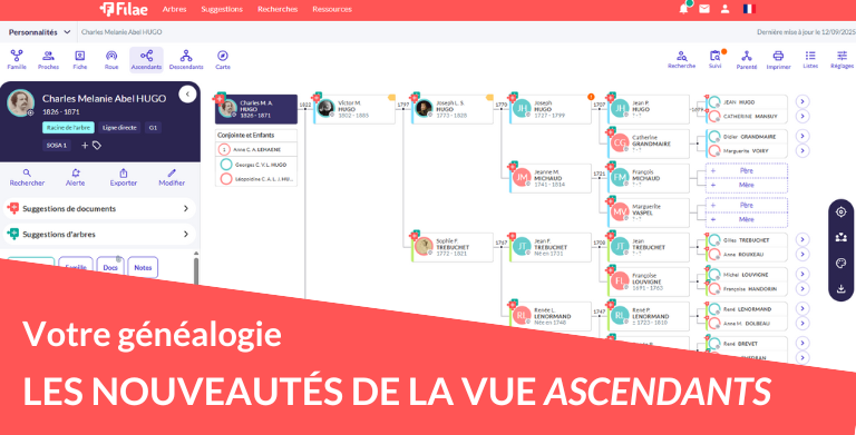 Evolution et nouveautés de la vue Ascendants