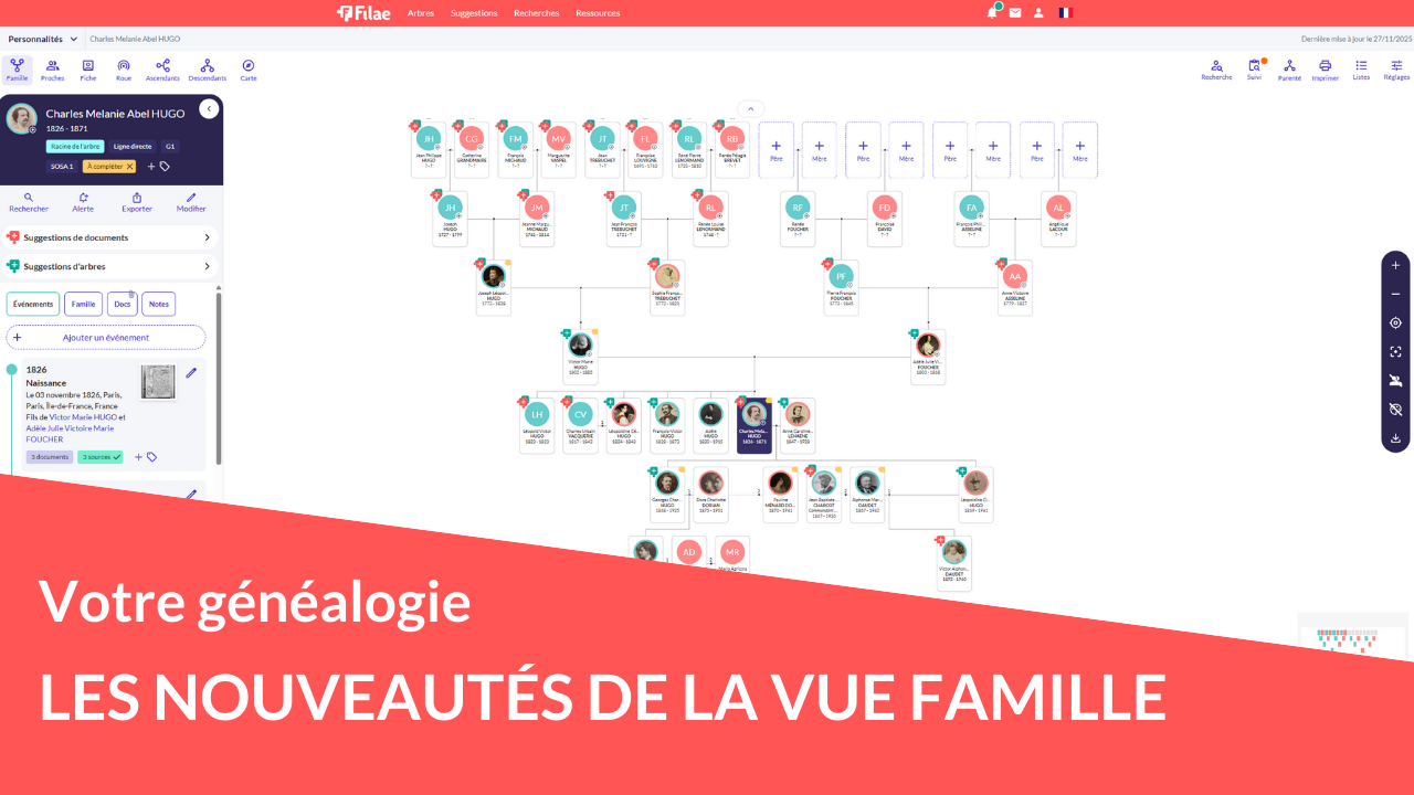 Evolution et nouveautés de la vue Famille