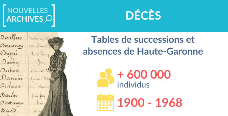 Les indexations des tables de successions et absences de Haute-Garonne complétées