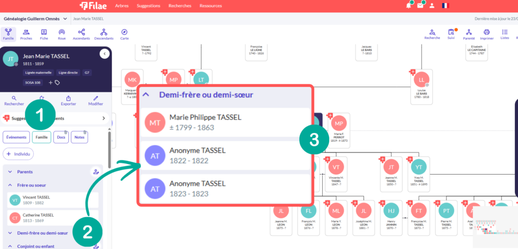 Nouveauté : Visualisez les demi-frères et demi-sœurs ! - Filae