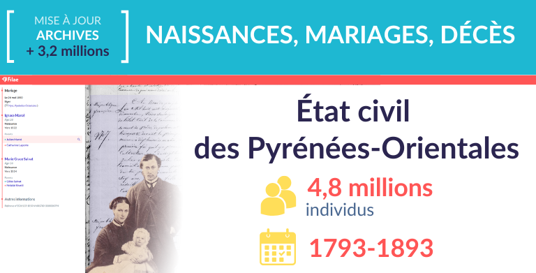 État civil des Pyrénées-Orientales : +3,2 millions individus État civil des Pyrénées-Orientales : +3,2 millions individus