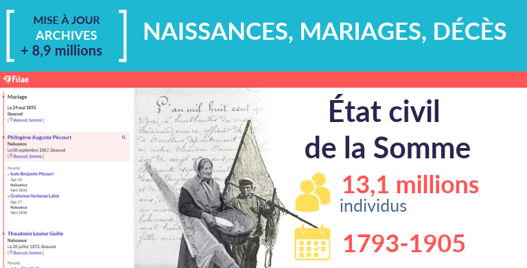 État civil de la Somme : + 8,9 millions d’individus État civil de la Somme : + 8,9 millions d’individus
